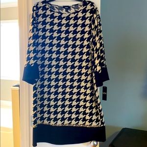 Long sleeve houndstooth dress